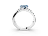 White gold Fancy Blue Heart  Solitaire Split Shank Pave Diamond Ring_45