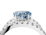 White gold Fancy Blue Heart  Solitaire Split Shank Pave Diamond Ring_49