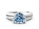 White gold Fancy Blue Heart  Solitaire Tension Set Diamond Ring with Wide Band_37