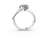 White gold Fancy Blue Heart  Solitaire Tension Set Diamond Ring with Wide Band_40