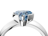 White gold Fancy Blue Heart  Solitaire Tension Set Diamond Ring with Wide Band_41