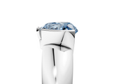 White gold Fancy Blue Heart  Solitaire Tension Set Diamond Ring with Wide Band_42
