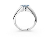 White gold Fancy Blue Heart  Solitaire Tension Set Diamond Ring_23