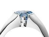 White gold Fancy Blue Heart  Solitaire Tension Set Diamond Ring_24