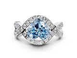 White gold Fancy Blue Heart  Solitaire Twist Band Pavé Diamond Engagement Ring_32
