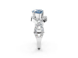 White gold Fancy Blue Heart  Solitaire Twist Band Pavé Diamond Engagement Ring_34