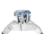White gold Fancy Blue Heart  Solitaire Twist Band Pavé Diamond Engagement Ring_36