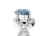 White gold Fancy Blue Heart  Solitaire Twist Band Pavé Diamond Engagement Ring_37