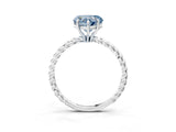 White gold Fancy Blue Heart  Solitaire Twist Band Ring with Four-Prong Setting_21