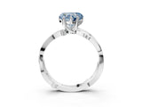 White gold Fancy Blue Heart  Solitaire Twist Band with Pavé Accents and Four-Prong Setting_23