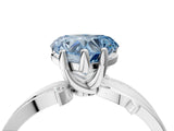 White gold Fancy Blue Heart  Solitaire Twist Band with Pavé Accents and Four-Prong Setting_24