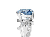 White gold Fancy Blue Heart  Solitaire Twist Band with Pavé Accents and Four-Prong Setting_25