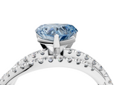 White gold Fancy Blue Heart  Solitaire Twist Band with Pavé Setting and Four-Prong Setting_118