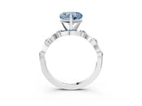 White gold Fancy Blue Heart  Solitaire Twisted Band with Prong Setting 3