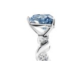 White gold Fancy Blue Heart  Solitaire Twisted Band with Prong Setting 5