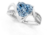 White gold Fancy Blue Heart  Solitaire Twisted Band with Prong Setting_4
