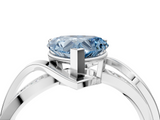 White gold Fancy Blue Heart  Solitaire Twisted Band with Prong Setting_7