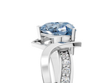 White gold Fancy Blue Heart  Solitaire Twisted Band with Prong Setting_8