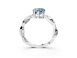 White gold Fancy Blue Heart  Solitaire Twisted Pave Diamond Ring with Four-Prong Setting_154