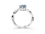 White gold Fancy Blue Heart  Solitaire Twisted Pave Diamond Ring with Four-Prong Setting_27