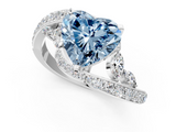 White gold Fancy Blue Heart  Solitaire with Pavé Twist Band and Four-Prong Setting_60