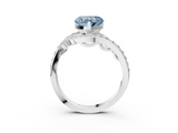 White gold Fancy Blue Heart  Solitaire with Pavé Twist Band and Four-Prong Setting_62