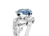 White gold Fancy Blue Heart  Solitaire with Pavé Twist Band and Four-Prong Setting_69