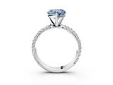 White gold Fancy Blue Heart  Solitaire with Pave Band and Four-Prong Setting_6