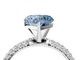 White gold Fancy Blue Heart  Solitaire with Pave Band and Four-Prong Setting_7