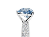White gold Fancy Blue Heart  Solitaire with Pave Band and Four-Prong Setting_8