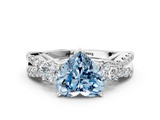 White gold Fancy Blue Heart  Three-Stone Diamond Ring with Pavé Split Shank and Four-Prong Setting_63