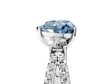 White gold Fancy Blue Heart  Three-Stone Diamond Ring with Pavé Split Shank and Four-Prong Setting_68