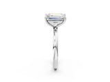 White gold Fancy Blue Heart  and Emerald Cut Toi Moi Ring with Prong Setting_48