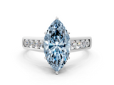 White gold Fancy Blue Marquise  Brilliant Channel-Set Solitaire Ring with Four-Prong Setting_20