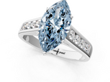 White gold Fancy Blue Marquise  Brilliant Channel-Set Solitaire Ring with Four-Prong Setting_21