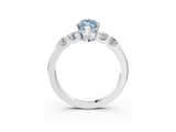 White gold Fancy Blue Marquise  Brilliant Cut Diamond Five-Stone Prong Set Engagement Ring with Channel Band_6