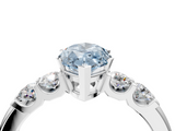 White gold Fancy Blue Marquise  Brilliant Cut Diamond Five-Stone Prong Set Engagement Ring with Channel Band_7