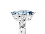 White gold Fancy Blue Marquise  Brilliant Cut Diamond Five-Stone Prong Set Engagement Ring with Channel Band_8