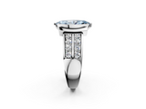 White gold Fancy Blue Marquise  Brilliant Diamond Channel Set Wide Band Ring with Bezel Setting_22