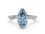 White gold Fancy Blue Marquise  Brilliant Pavé Band Solitaire with Four-Prong Setting_53