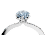 White gold Fancy Blue Marquise  Brilliant Pavé Band Solitaire with Four-Prong Setting_57
