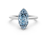 White gold Fancy Blue Marquise  Brilliant Solitaire Engagement Ring with Six-Prong Setting and Classic Band_20