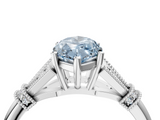 White gold Fancy Blue Marquise  Brilliant Solitaire with Pave Band and Four-Prong Setting_24