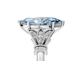 White gold Fancy Blue Marquise  Brilliant Solitaire with Pave Band and Four-Prong Setting_25