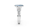 White gold Fancy Blue Marquise  Brilliant Solitaire with Side Stones on a Pave Band and Four-Prong Setting_26