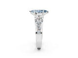 White gold Fancy Blue Marquise  Brilliant Solitaire with Side Stones on a Pave Band and Four-Prong Setting_80