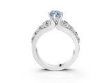 White gold Fancy Blue Marquise  Brilliant Solitaire with Side Stones on a Pave Band and Four-Prong Setting_82
