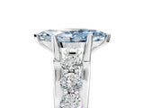 White gold Fancy Blue Marquise  Brilliant Solitaire with Side Stones on a Pave Band and Four-Prong Setting_83