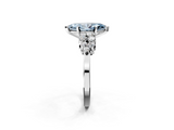 White gold Fancy Blue Marquise  Cluster Diamond Engagement Ring with Pavé Band and Four-Prong Setting_47
