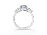 White gold Fancy Blue Marquise  Cluster Diamond Engagement Ring with Pavé Band and Four-Prong Setting_49